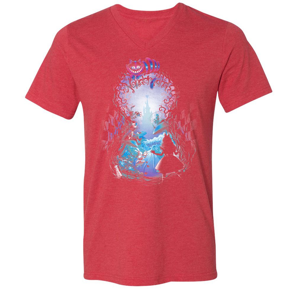 Unisex V-Neck T-Shirt - 91VVDS51 - Heather Red - 16