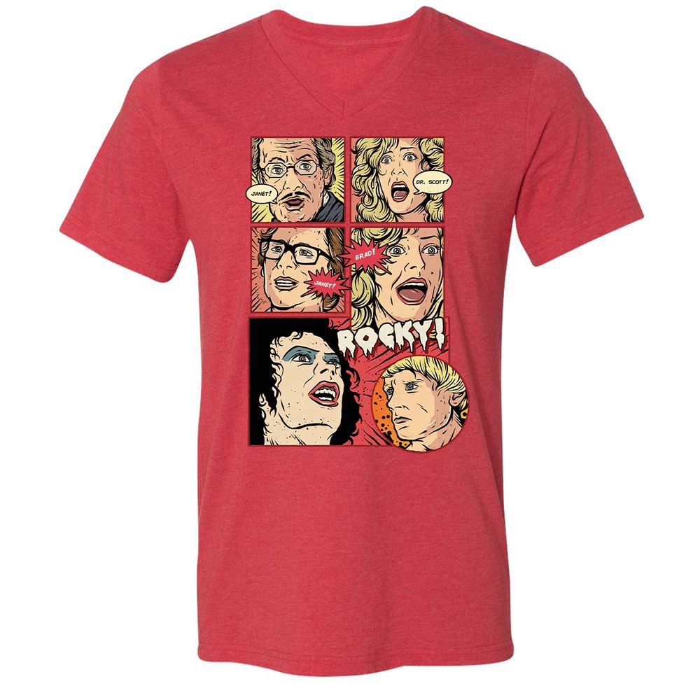 Unisex V-Neck T-Shirt - YL2EF6FS - Heather Red - 16
