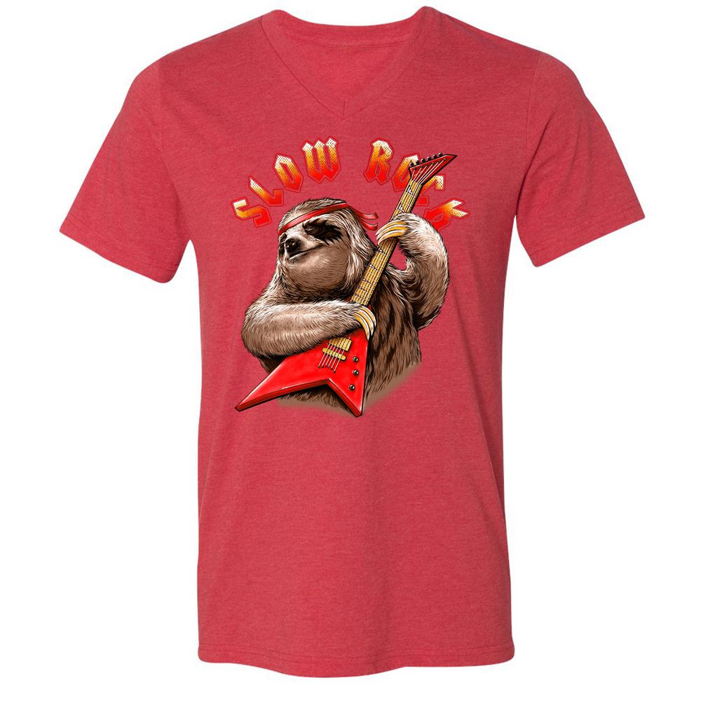 Unisex V-Neck T-Shirt - MLR2Z67B - Heather Red - 16
