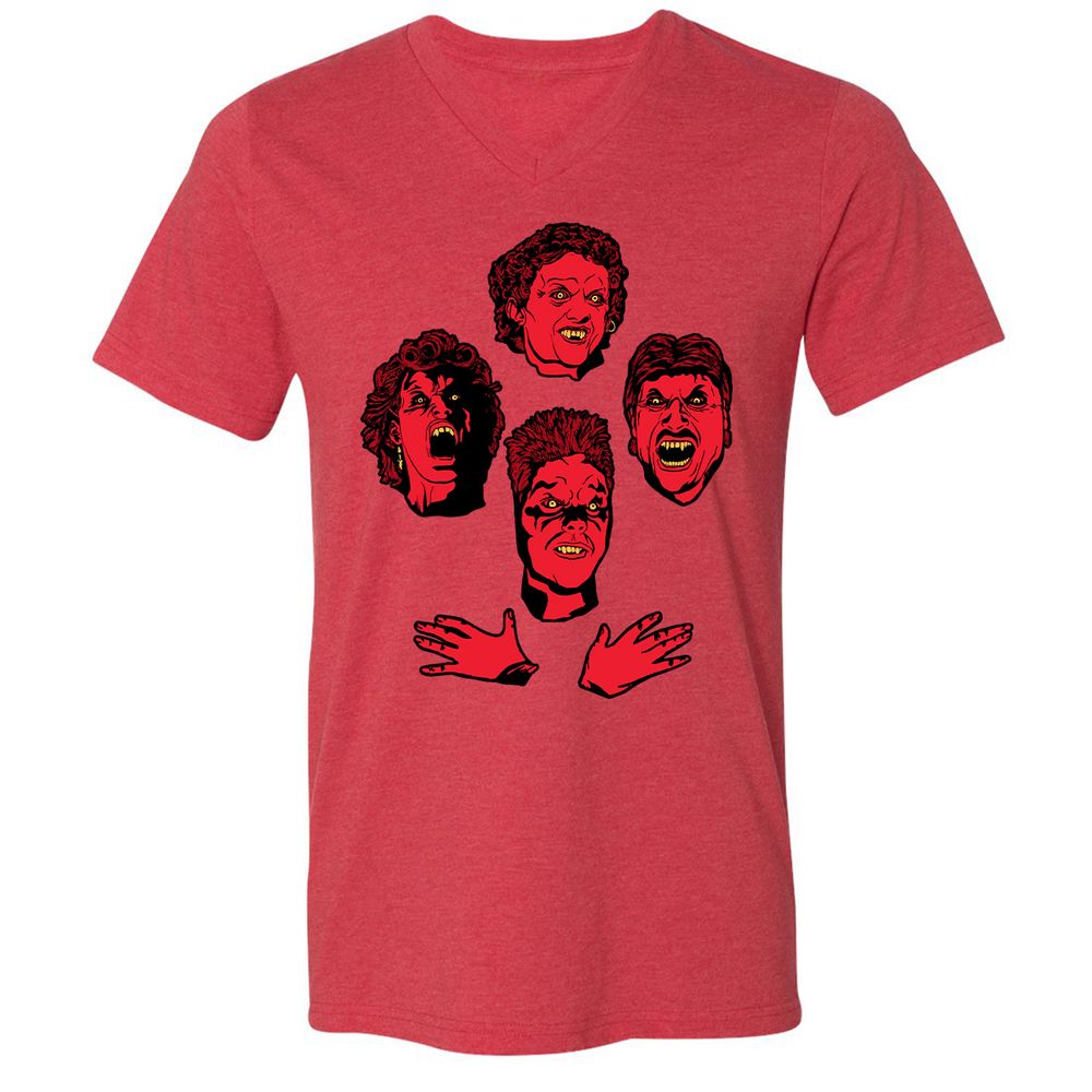 Unisex V-Neck T-Shirt - C6NSK37M - Heather Red - 16