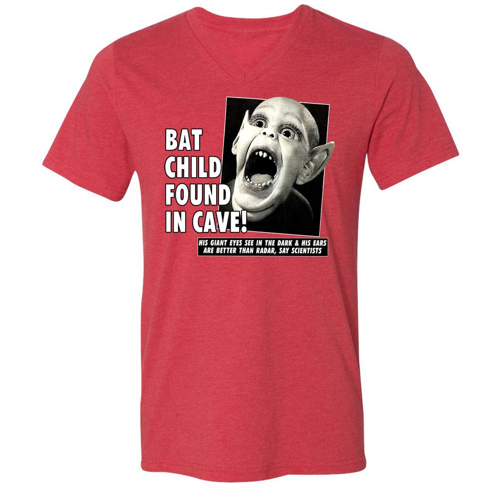 Unisex V-Neck T-Shirt - UX4LJ6QZ - Heather Red - 16