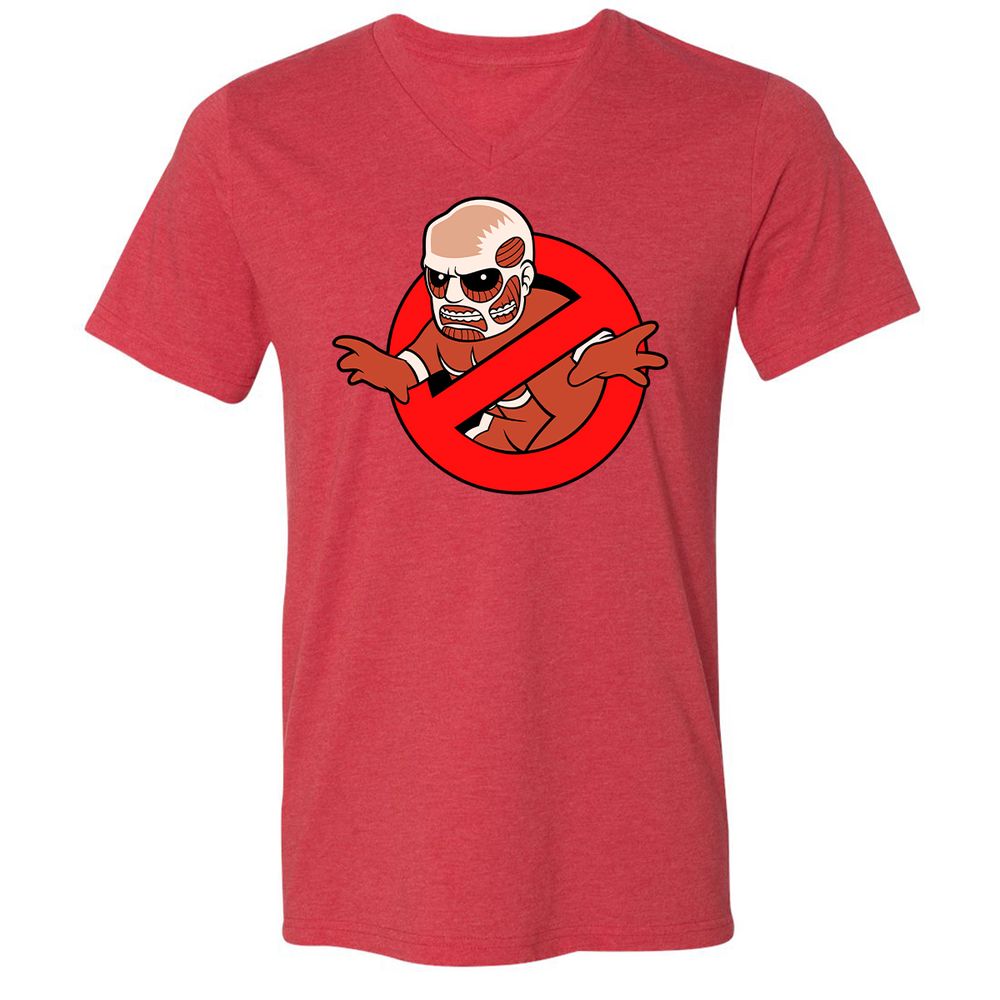 Unisex V-Neck T-Shirt - M5MQYZ7T - Heather Red - 16