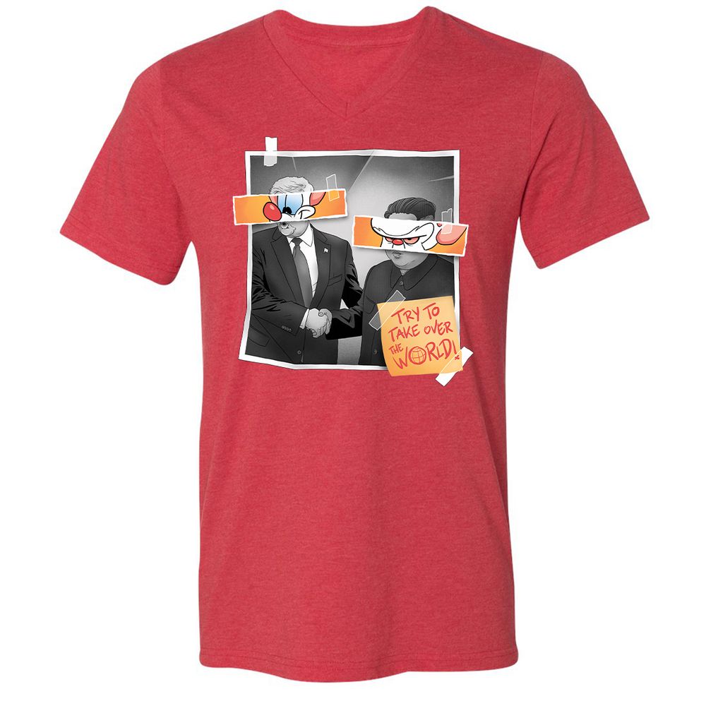 Unisex V-Neck T-Shirt - R3CK235M - Heather Red - 16