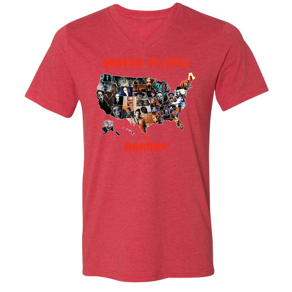 Unisex V-Neck T-Shirt - PFSB2ALG - Heather Red - 16