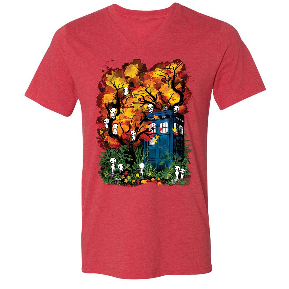 Unisex V-Neck T-Shirt - 57R19E23 - Heather Red - 16