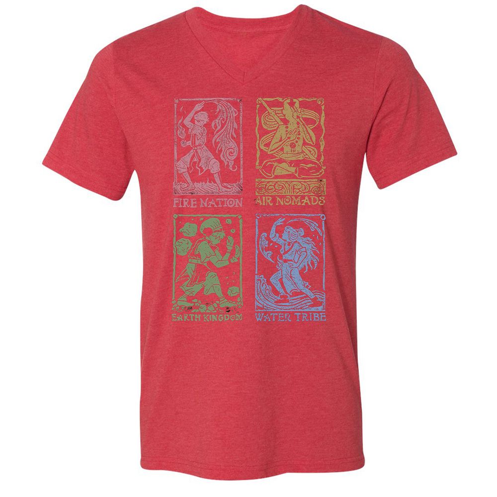 Unisex V-Neck T-Shirt - XSV3BGDW - Heather Red - 16
