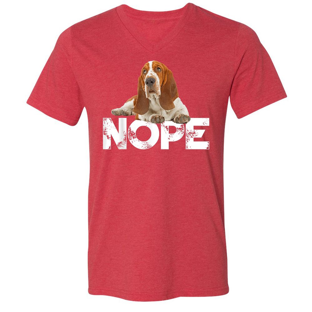 Unisex V-Neck T-Shirt - HERJXGF6 - Heather Red - 16