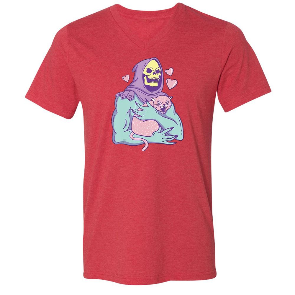 Unisex V-Neck T-Shirt - A3GSBGDK - Heather Red - 16