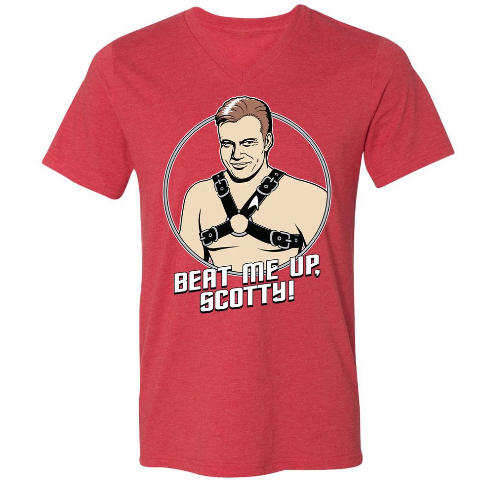 Unisex V-Neck T-Shirt - HBNGHY1G - Heather Red - 16