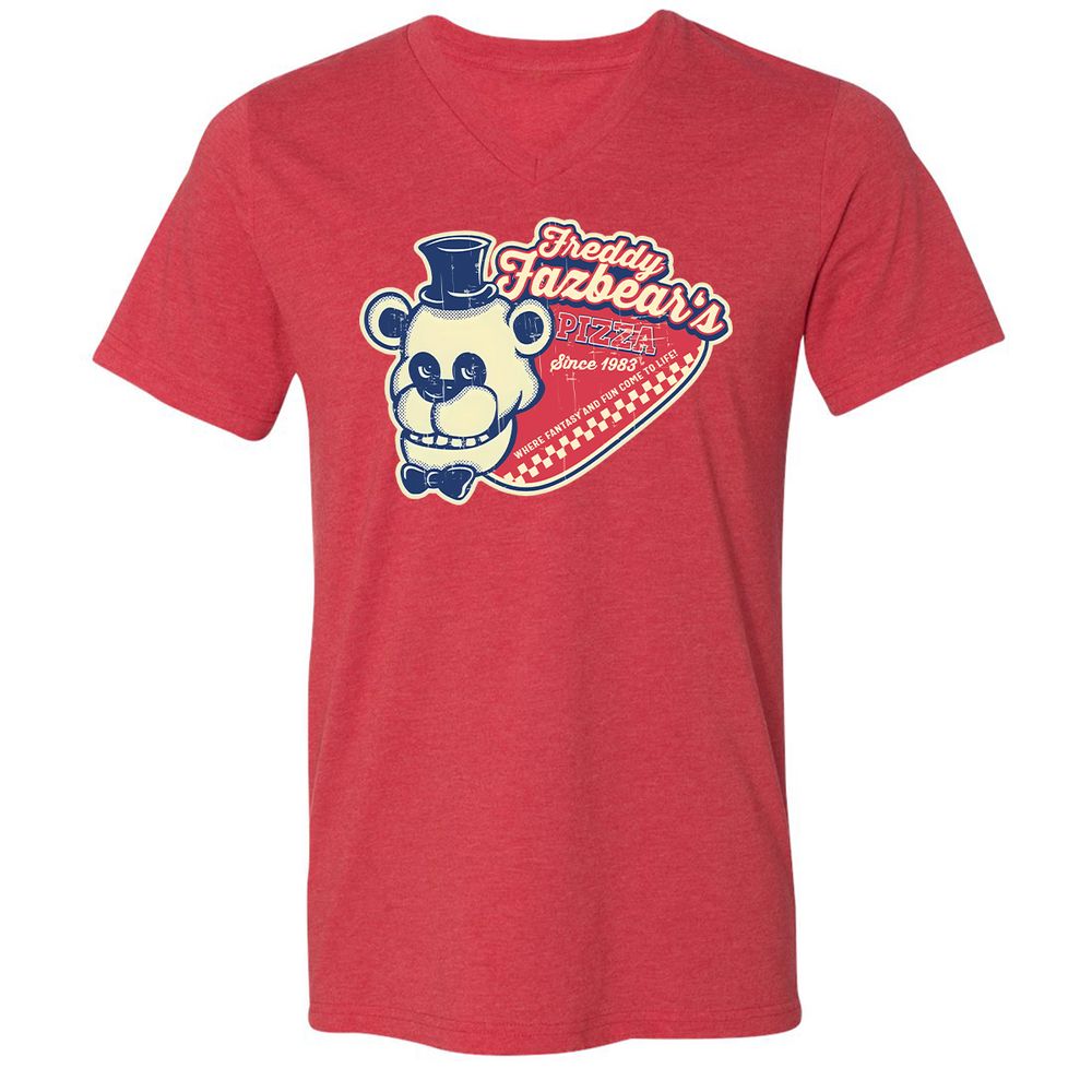 Unisex V-Neck T-Shirt - V9PK881G - Heather Red - 16