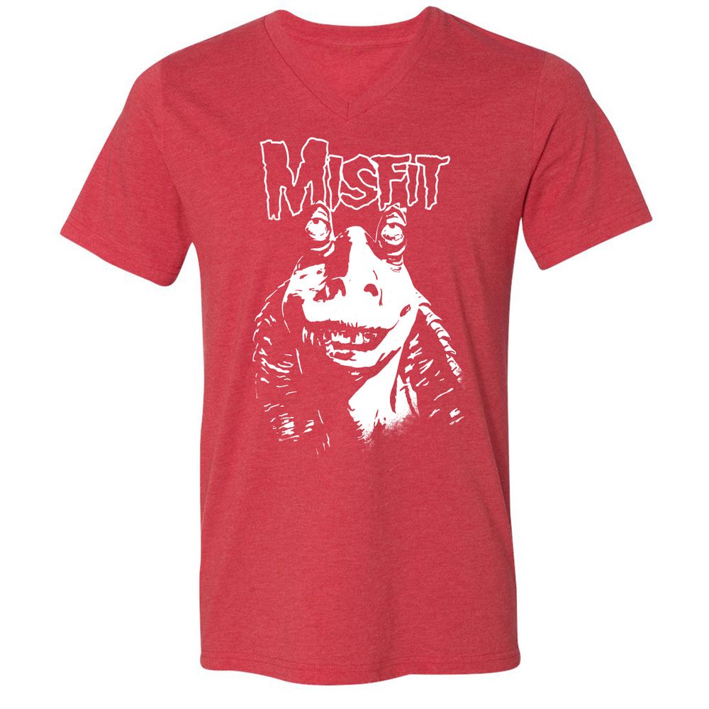 Unisex V-Neck T-Shirt - TZQ7X51V - Heather Red - 16