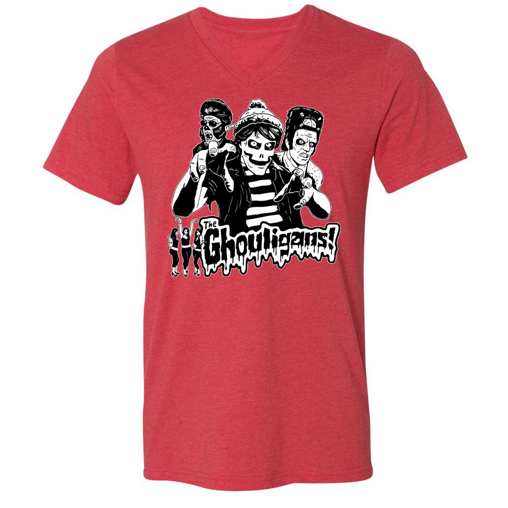 Unisex V-Neck T-Shirt - 8Z9AL7SD - Heather Red - 16