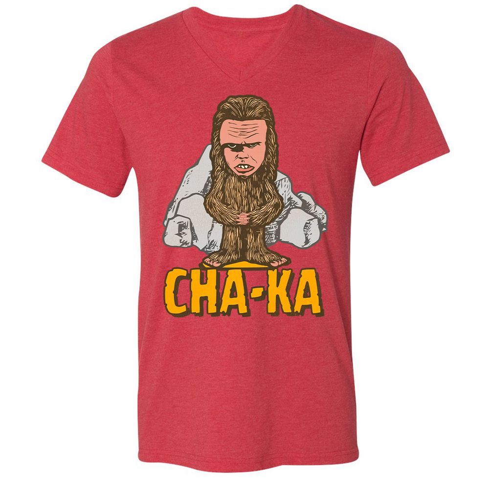 Unisex V-Neck T-Shirt - KBHDLYP8 - Heather Red - 16
