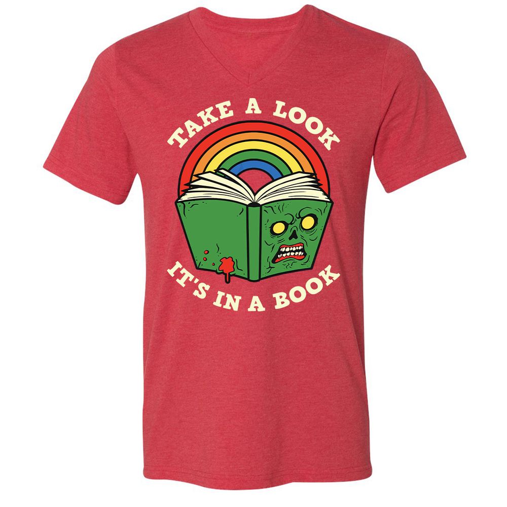 Unisex V-Neck T-Shirt - AUUPXWPF - Heather Red - 16