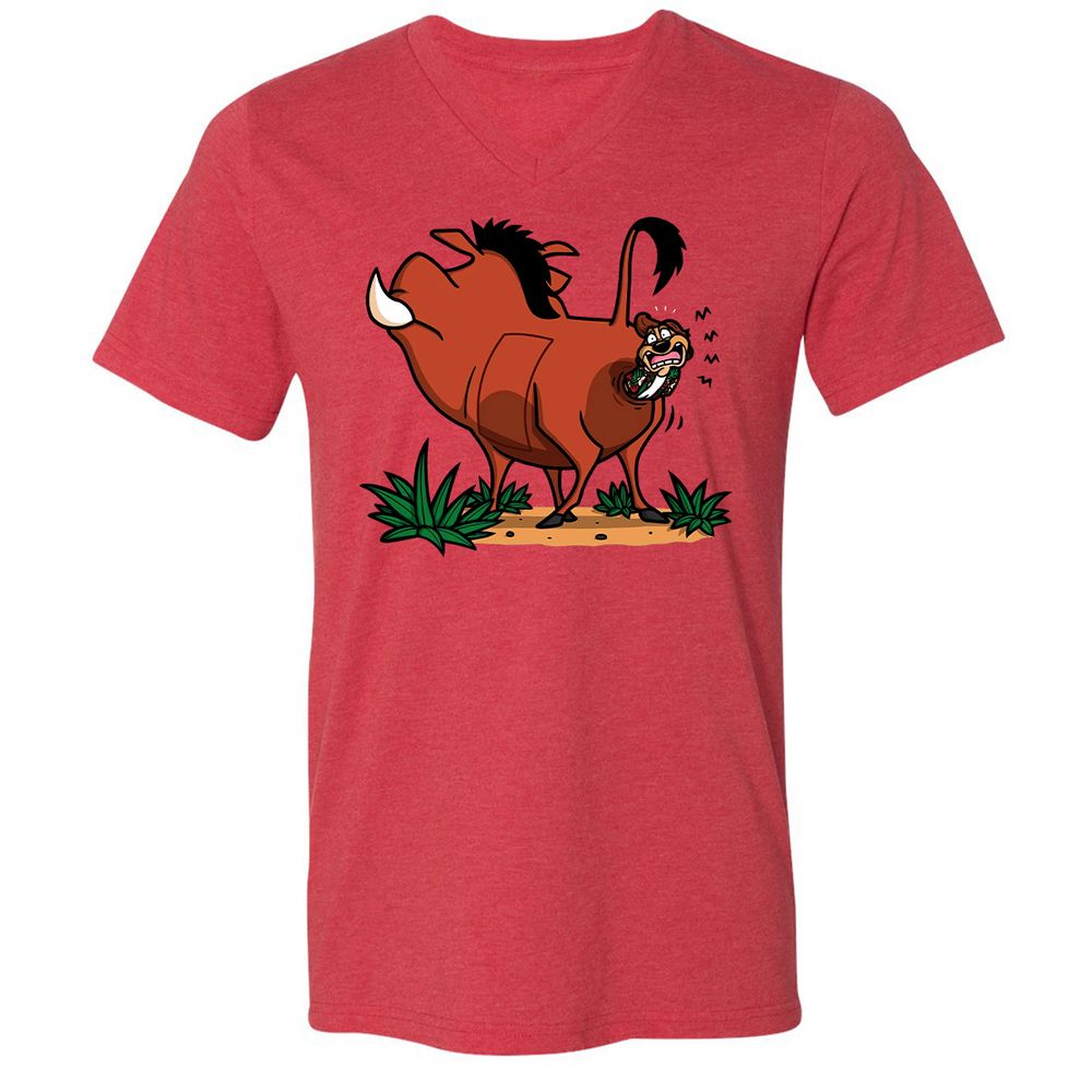 Unisex V-Neck T-Shirt - 1DYQCVG5 - Heather Red - 16