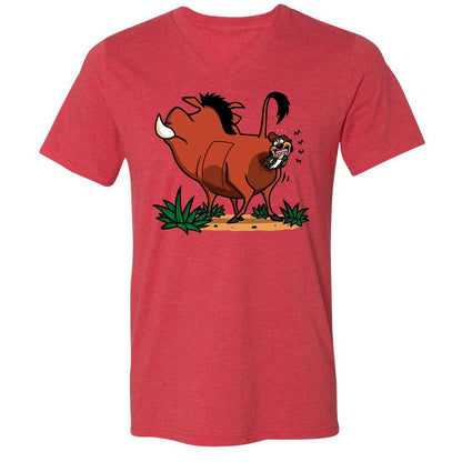 Unisex V-Neck T-Shirt - 1DYQCVG5 - Heather Red - 16