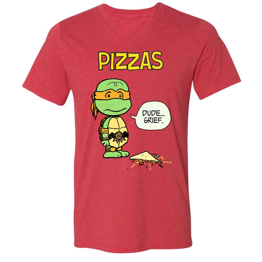 Unisex V-Neck T-Shirt - MZJSLK2X - Heather Red - 16