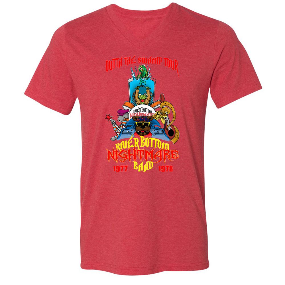 Unisex V-Neck T-Shirt - WKJ7B2PM - Heather Red - 16