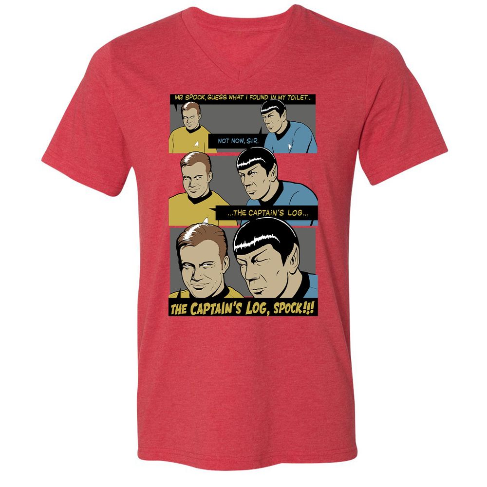 Unisex V-Neck T-Shirt - 3P5A9SYB - Heather Red - 16