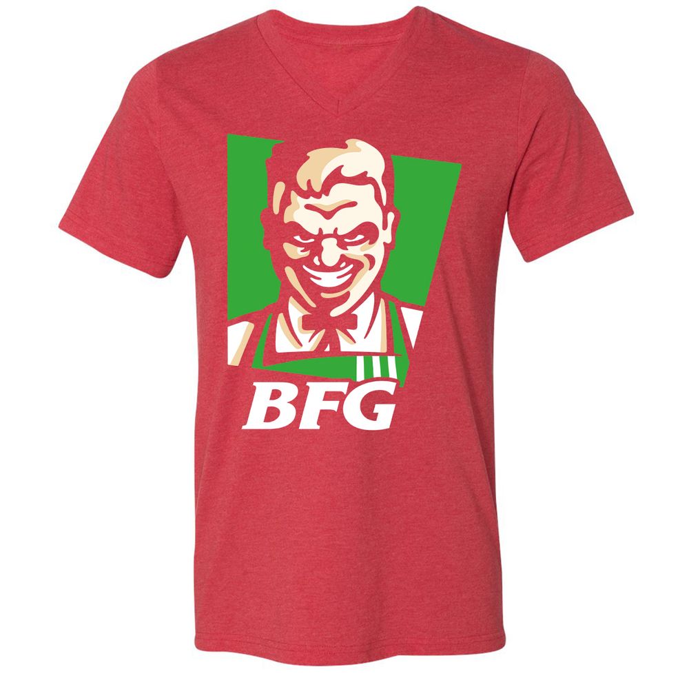 Unisex V-Neck T-Shirt - J2GAY3K6 - Heather Red - 16