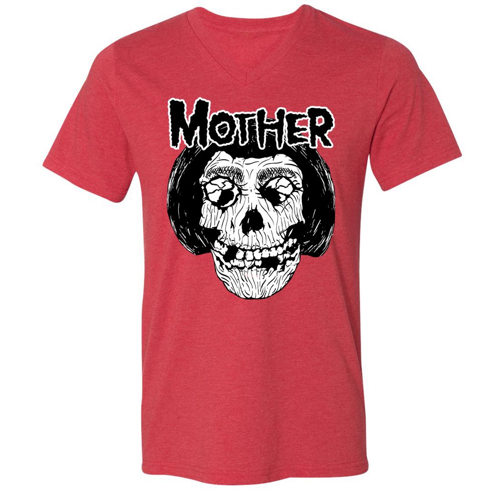 Unisex V-Neck T-Shirt - RAUZJQY5 - Heather Red - 16