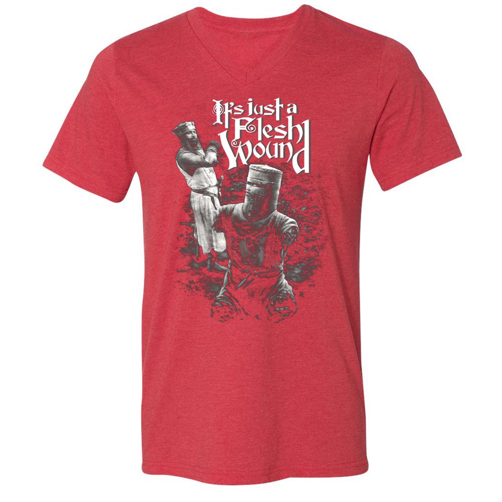 Unisex V-Neck T-Shirt - 3RX4WKVB - Heather Red - 16