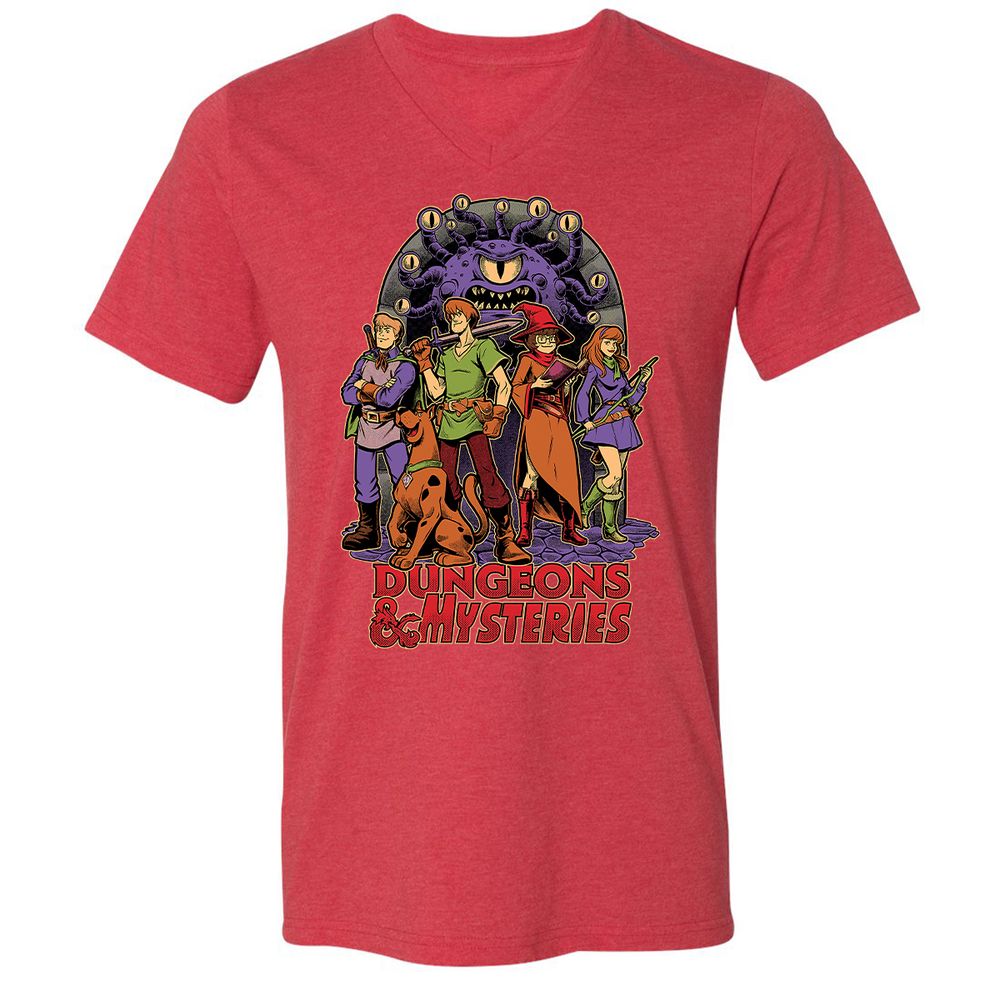 Unisex V-Neck T-Shirt - 8NA6RN17 - Heather Red - 16