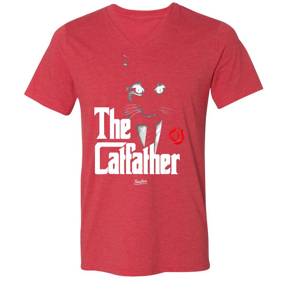 Unisex V-Neck T-Shirt - LBD55TF6 - Heather Red - 16