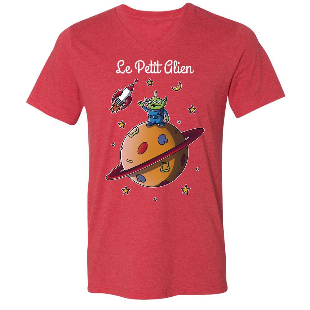 Unisex V-Neck T-Shirt - KVJU9Z33 - Heather Red - 16