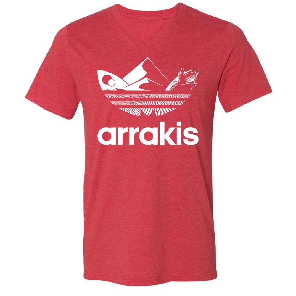 Unisex V-Neck T-Shirt - M6NLU1LR - Heather Red - 16