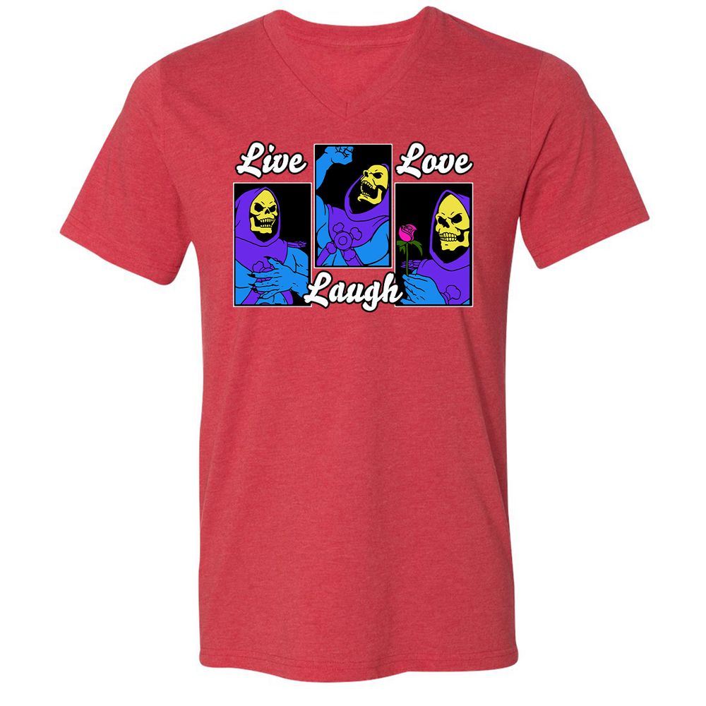 Unisex V-Neck T-Shirt - T62LVCJ7 - Heather Red - 16