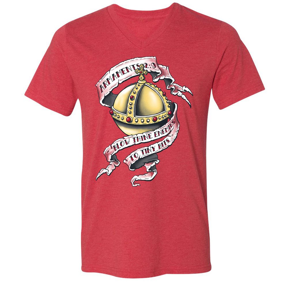 Unisex V-Neck T-Shirt - GUFTG1GP - Heather Red - 16