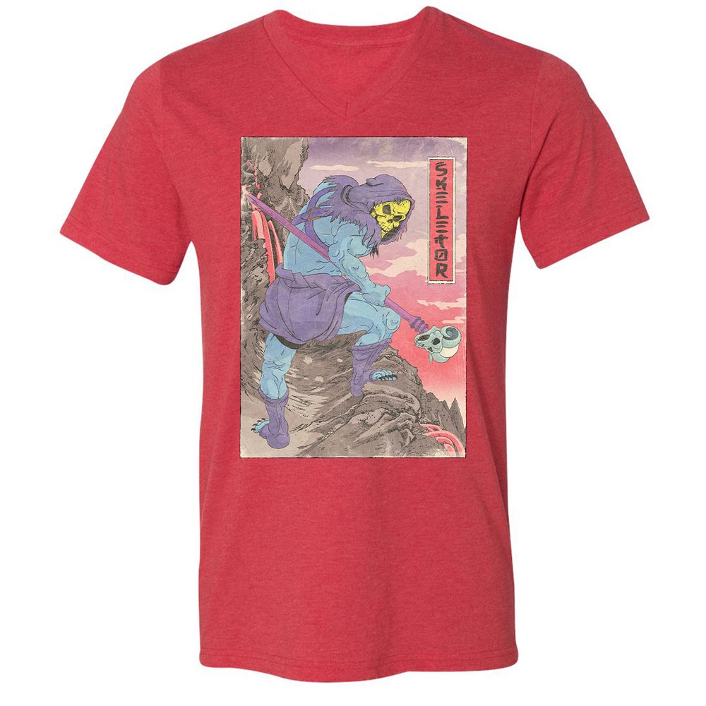 Unisex V-Neck T-Shirt - QTQ6VNSB - Heather Red - 16