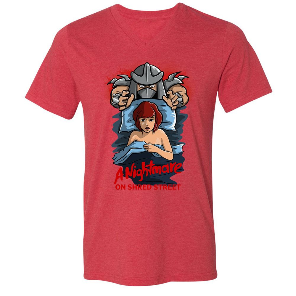 Unisex V-Neck T-Shirt - QJRTN22J - Heather Red - 16