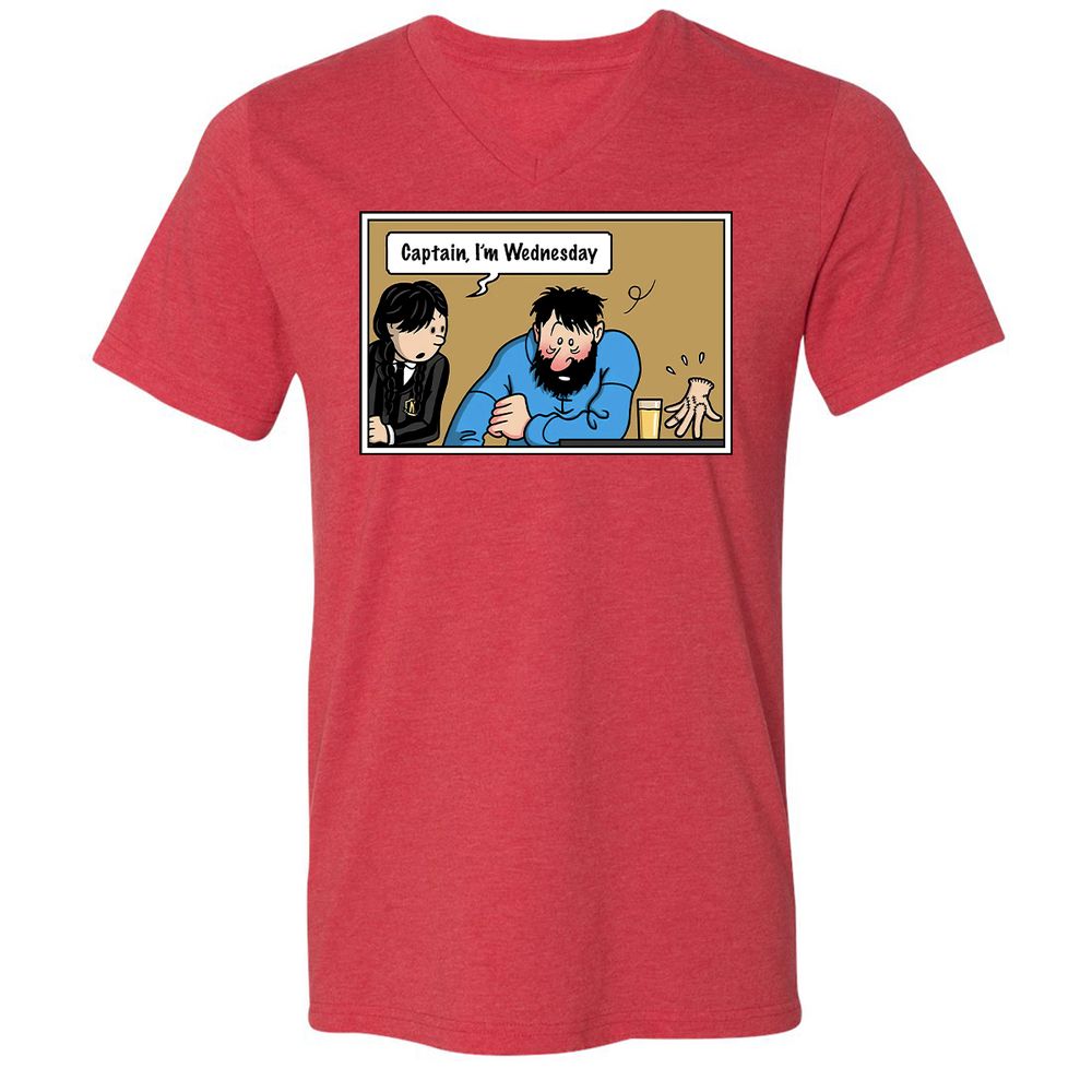 Unisex V-Neck T-Shirt - DZA3HNJV - Heather Red - 16