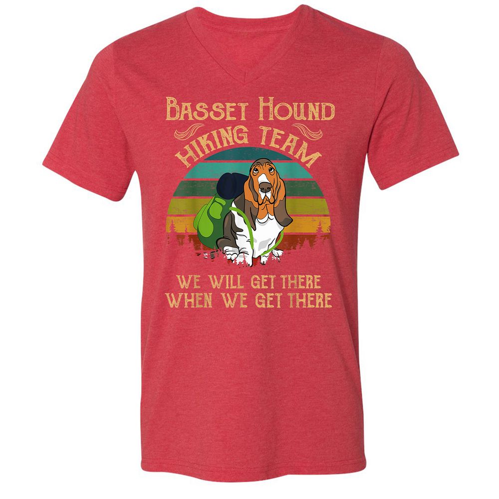 Unisex V-Neck T-Shirt - DB8AT6NY - Heather Red - 16