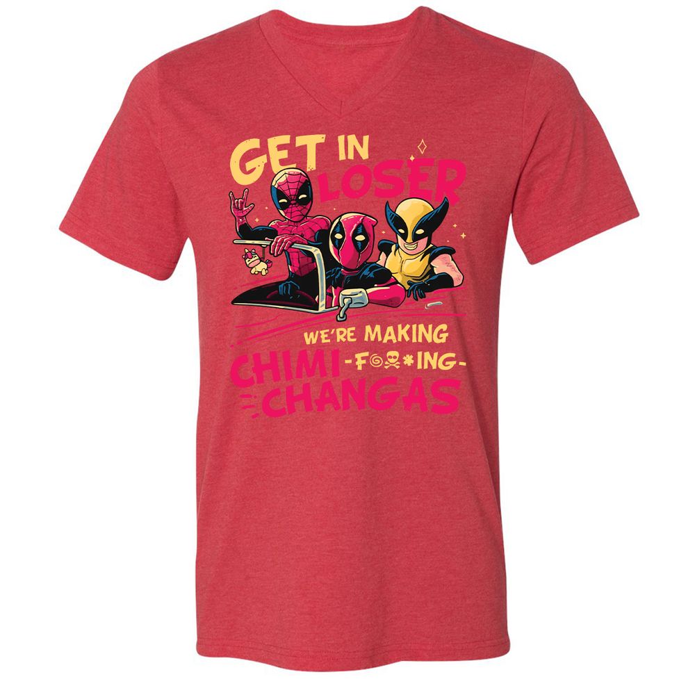 Unisex V-Neck T-Shirt - HZDP4XAA - Heather Red - 16