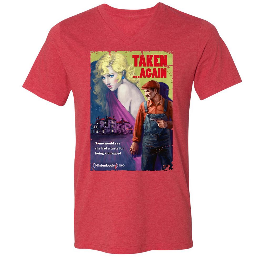 Unisex V-Neck T-Shirt - 476S3AUC - Heather Red - 16