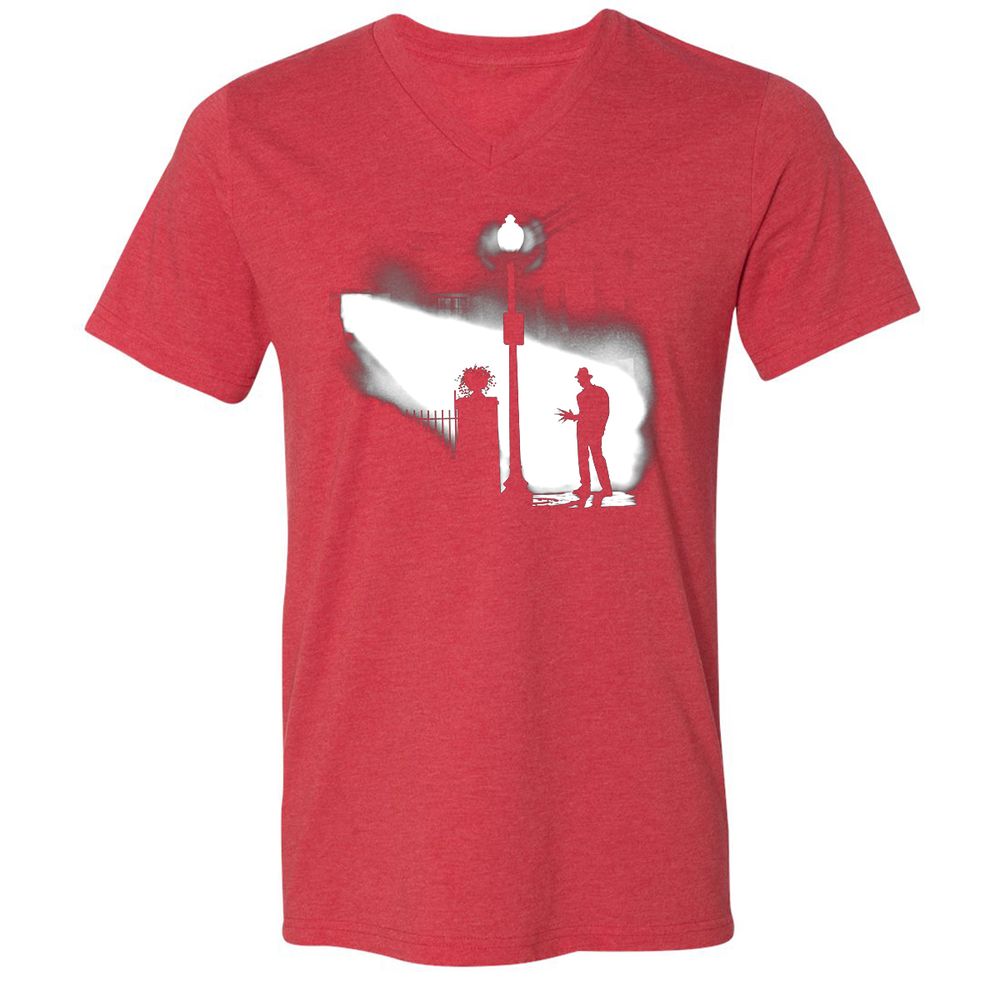 Unisex V-Neck T-Shirt - ZKA5L1MQ - Heather Red - 16