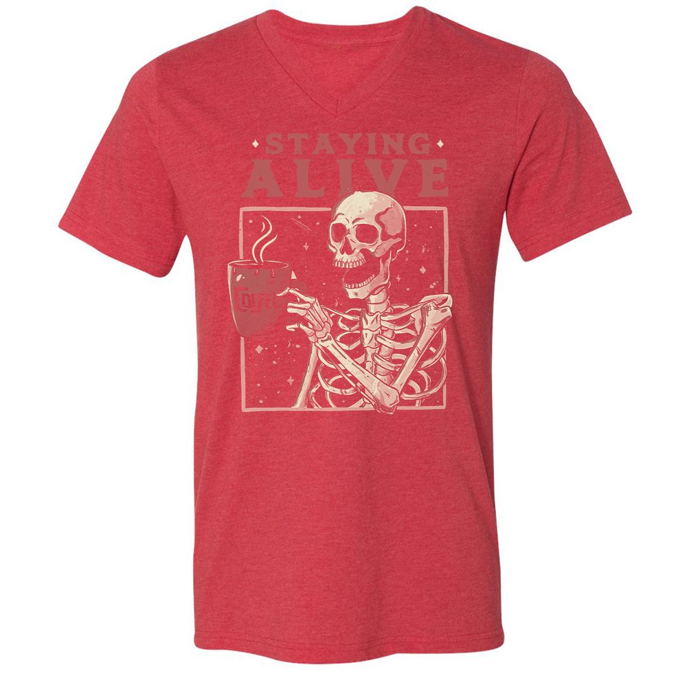 Unisex V-Neck T-Shirt - TX71E3UX - Heather Red - 16