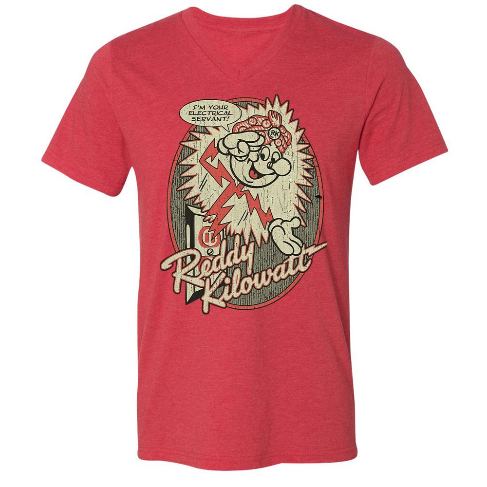 Unisex V-Neck T-Shirt - 8T6FPWTG - Heather Red - 16