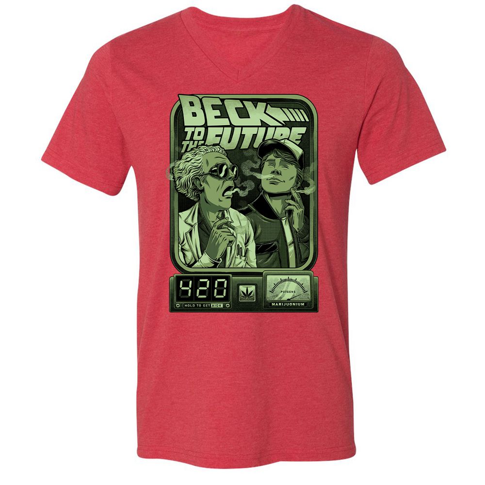 Unisex V-Neck T-Shirt - JW7P7JHN - Heather Red - 16