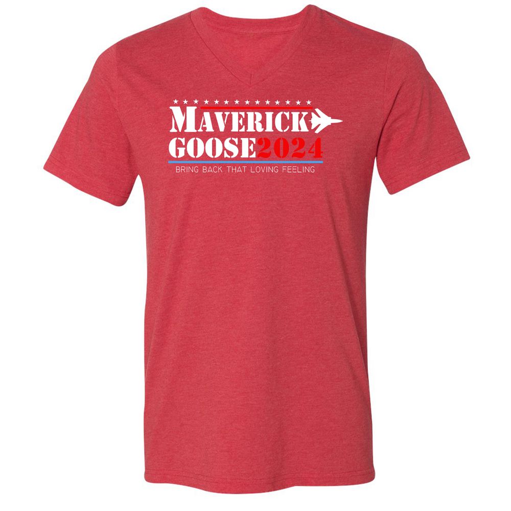 Unisex V-Neck T-Shirt - 48KBFBVS - Heather Red - 16