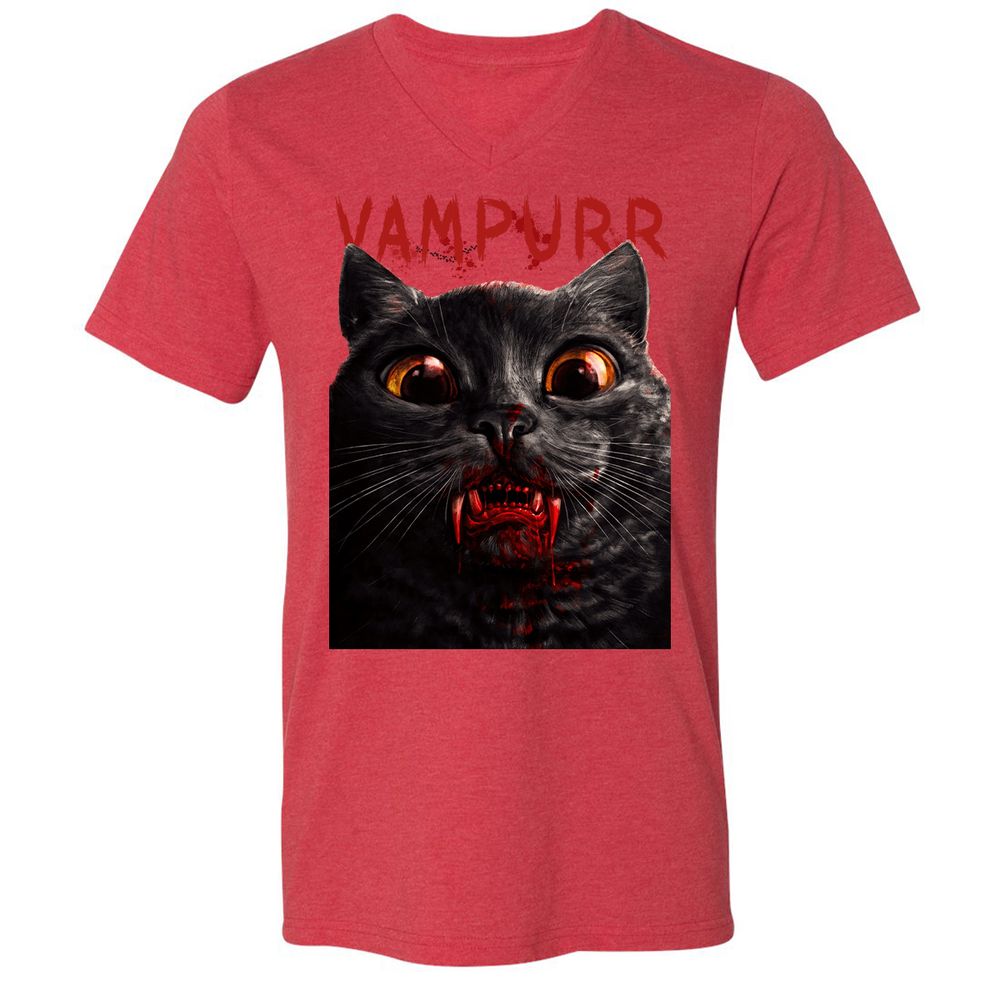 Unisex V-Neck T-Shirt - N7A8A96D - Heather Red - 16