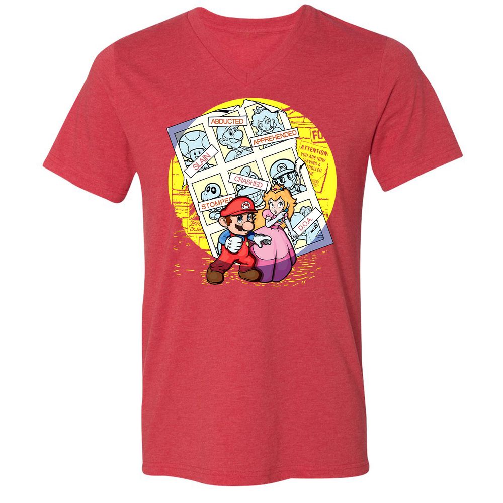 Unisex V-Neck T-Shirt - 6A8GYGWW - Heather Red - 16
