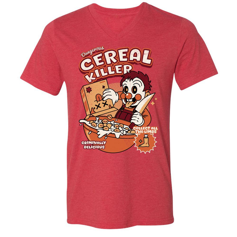 Unisex V-Neck T-Shirt - 7K6KNX7Q - Heather Red - 16