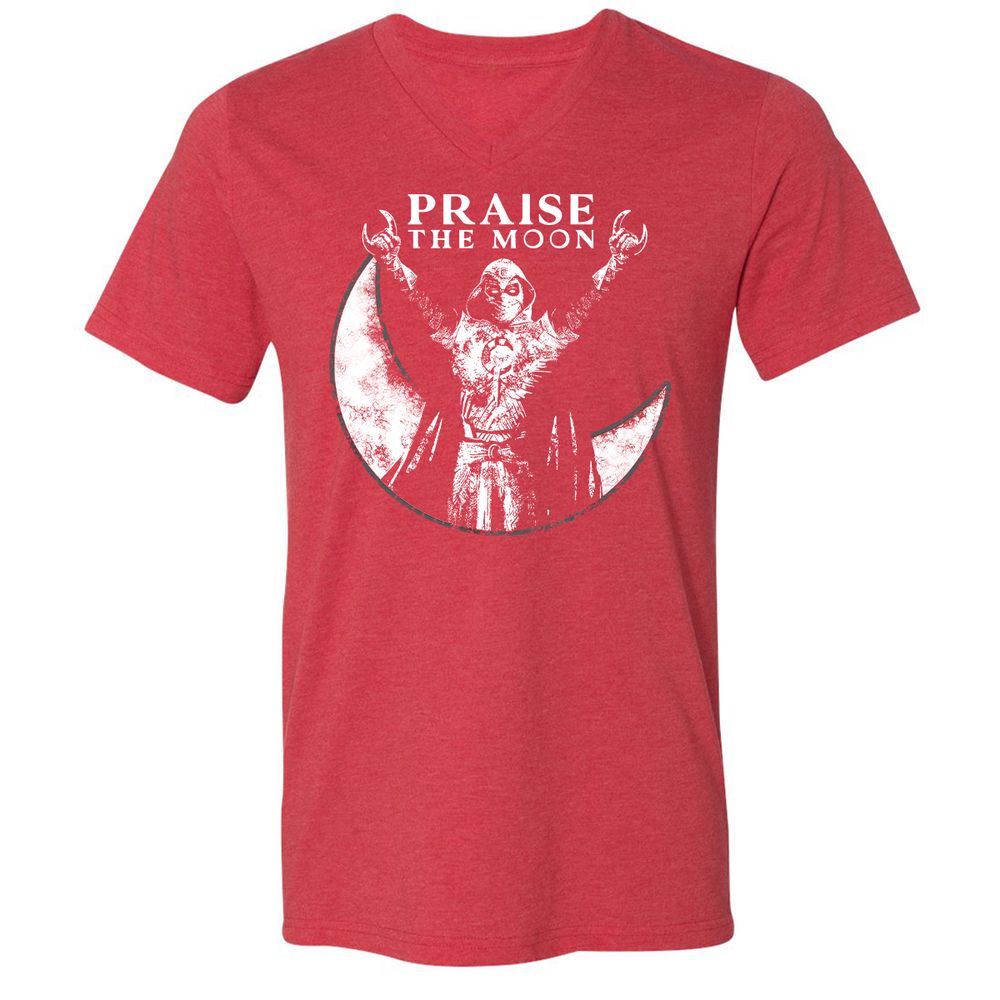 Unisex V-Neck T-Shirt - R1N1REXV - Heather Red - 16