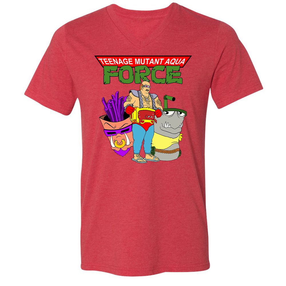 Unisex V-Neck T-Shirt - ZG72MDDD - Heather Red - 16