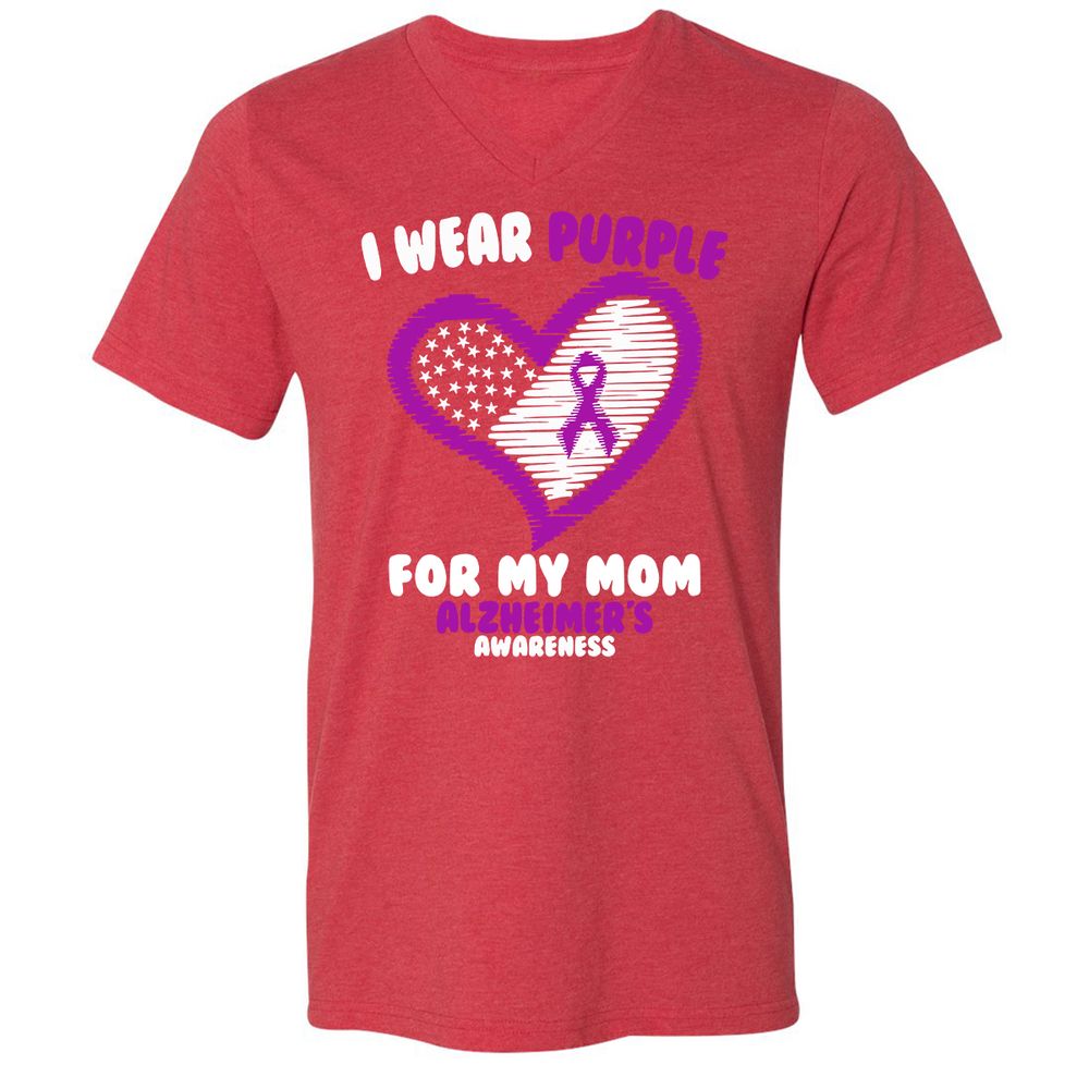 Unisex V-Neck T-Shirt - 2ZV2TWX9 - Heather Red - 16