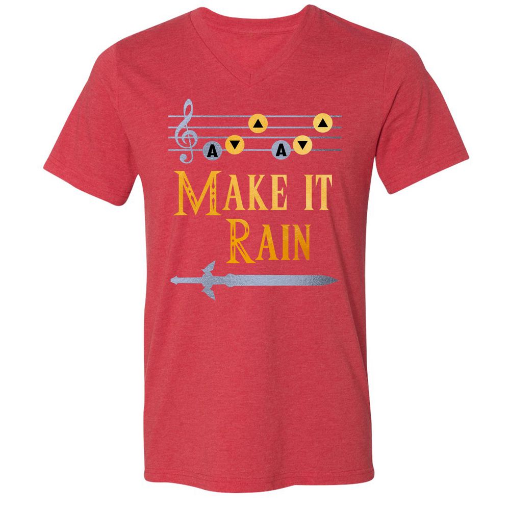 Unisex V-Neck T-Shirt - GUAAW99B - Heather Red - 16